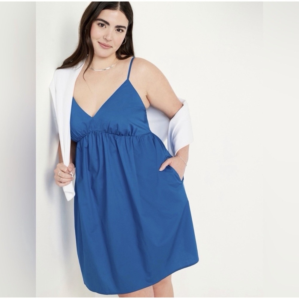 New Royal Blue Old Navy Spaghetti Strap Dress Size M 100% Cotton